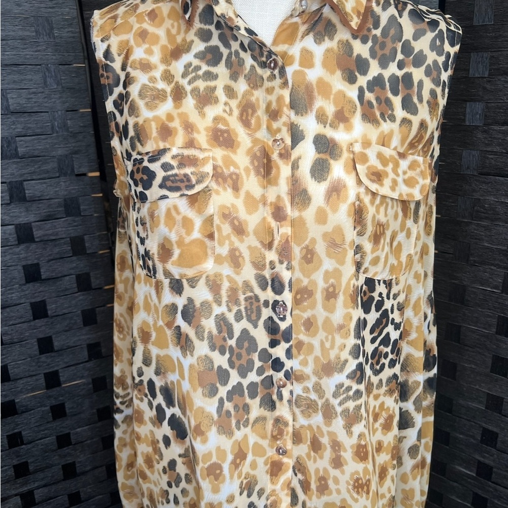 Leopard Print Button Down Shirt